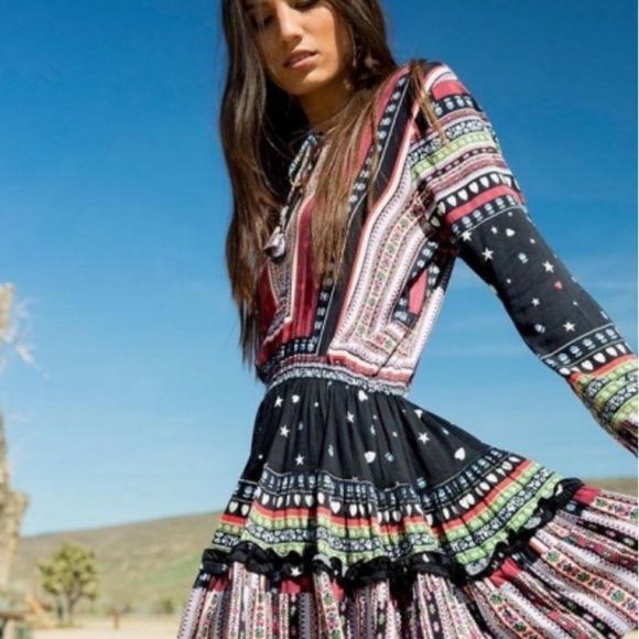 Anthropologie Dresses & Skirts - Hale Bob Talora Satin Tiered Dress